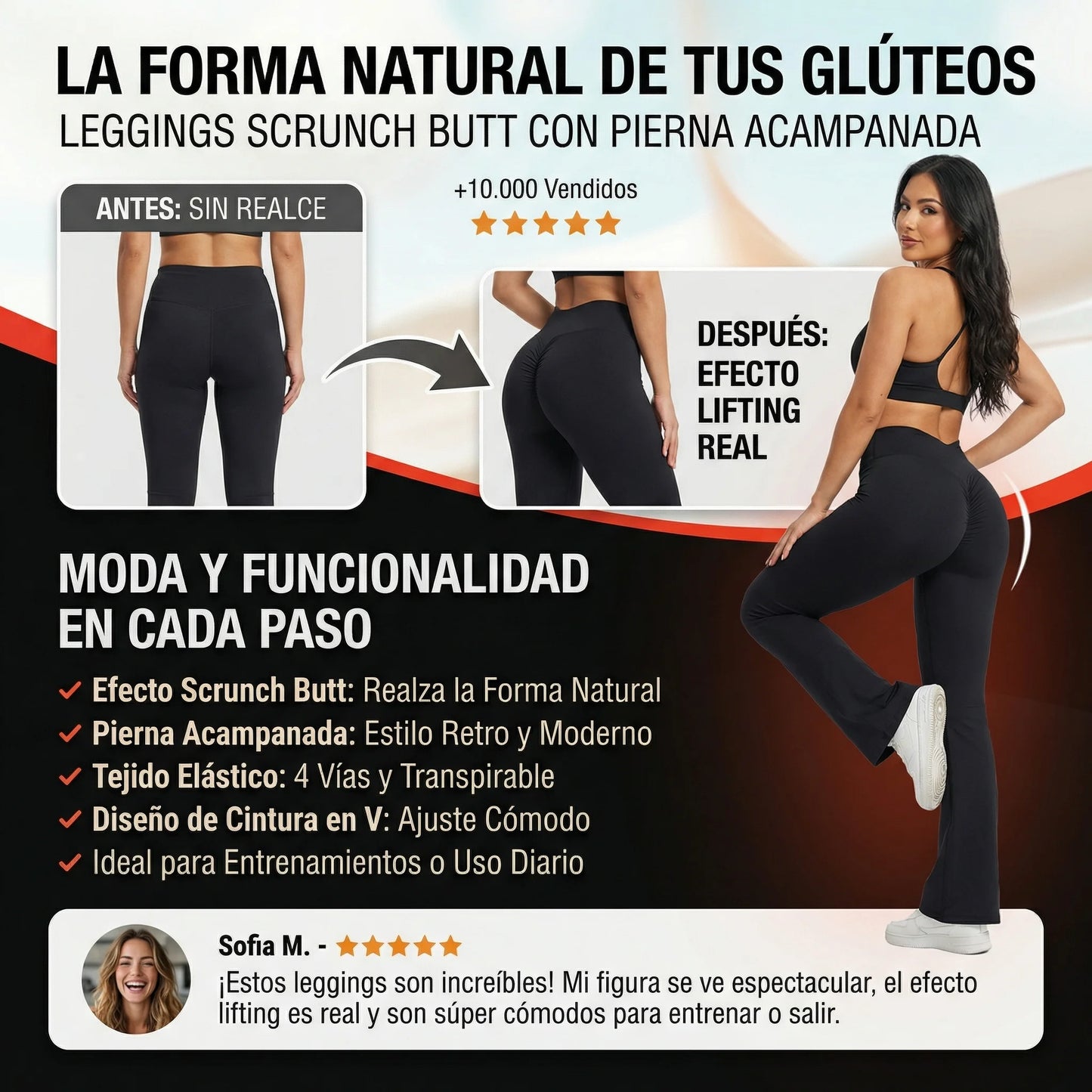LEGGINS FAJA LEVANTACOLA BOTA CAMPANA