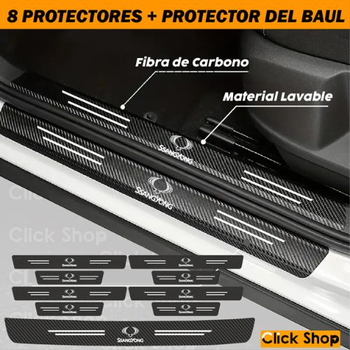 8 PROTECTORES FIBRA CARBONO + PROTECTOR BAUL - 40% DCTO..