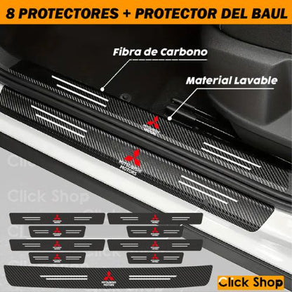 8 PROTECTORES FIBRA CARBONO + PROTECTOR BAUL - 40% DCTO..