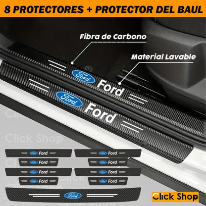 8 PROTECTORES FIBRA CARBONO + PROTECTOR BAUL - 40% DCTO..