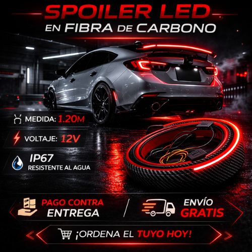 SPOILER LED EN FIBRA DE CARBONO