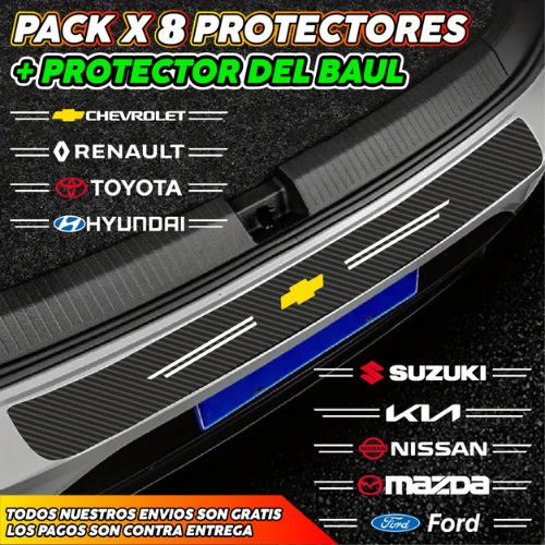 8 PROTECTORES FIBRA CARBONO + PROTECTOR BAUL - 40% DCTO..