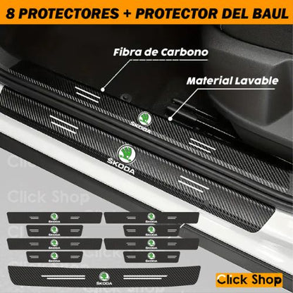 8 PROTECTORES FIBRA CARBONO + PROTECTOR BAUL - 40% DCTO..