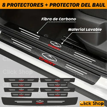 8 PROTECTORES FIBRA CARBONO + PROTECTOR BAUL - 40% DCTO
