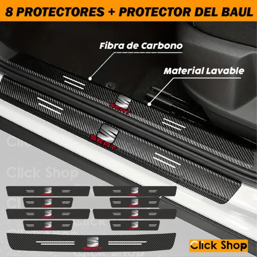 8 PROTECTORES FIBRA CARBONO + PROTECTOR BAUL - 40% DCTO..