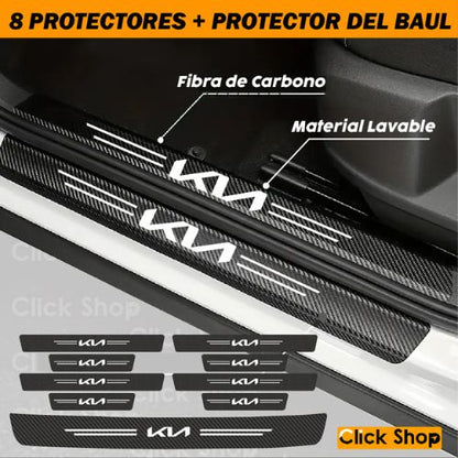 8 PROTECTORES FIBRA CARBONO + PROTECTOR BAUL - 40% DCTO..