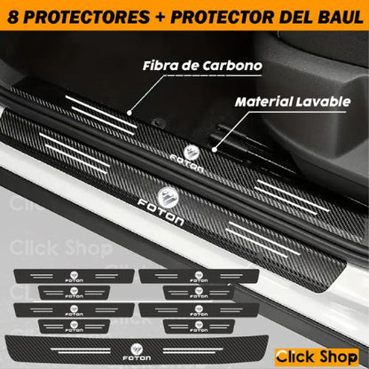 8 PROTECTORES FIBRA CARBONO + PROTECTOR BAUL - 40% DCTO