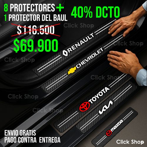 8 PROTECTORES FIBRA CARBONO + PROTECTOR BAUL - 40% DCTO