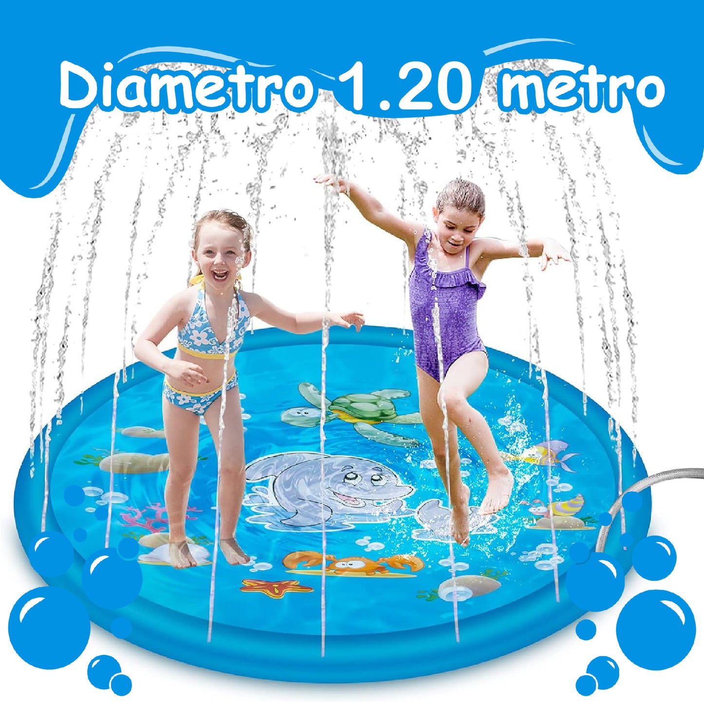 Piscina Rociadora para Niños  25% DCTO 💦☀️ Tapete para Juegos con Salpicaduras para Niño 🧒🏻👧🏻