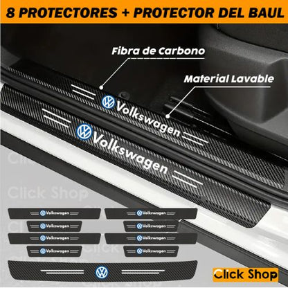 8 PROTECTORES FIBRA CARBONO + PROTECTOR BAUL - 40% DCTO..