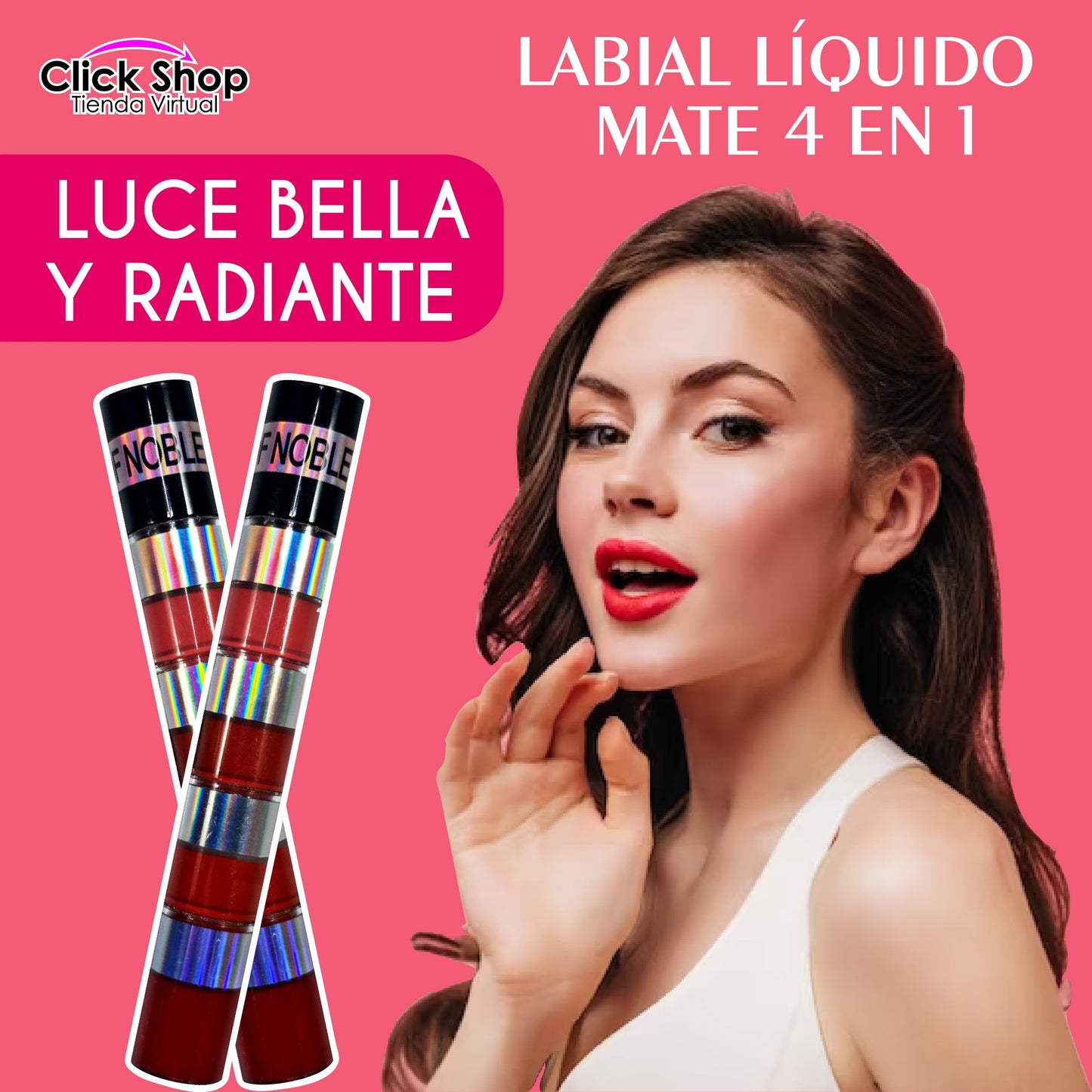 LABIAL LÍQUIDO MATE  4 EN 1.  2x1