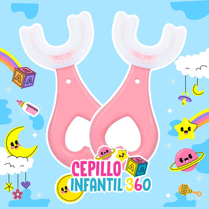 Cepillo de dientes para niños 360° 2X1 🎁 👦🏻👧🏻👶🏻