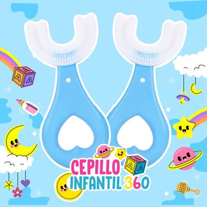 Cepillo de dientes para niños 360° 2X1 🎁 👦🏻👧🏻👶🏻