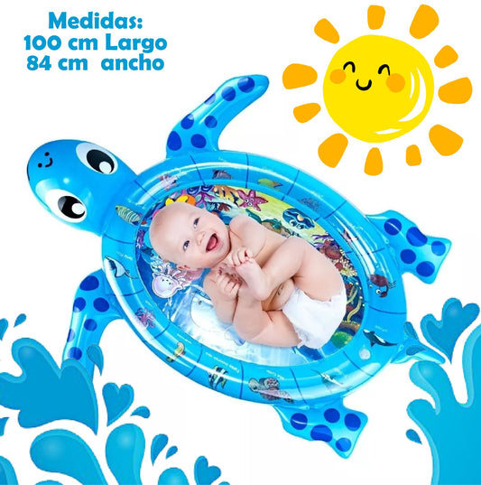 Tapete De Agua Inflable 💦 En Forma De Tortuga  🐢 Para Bebé 👶🏻